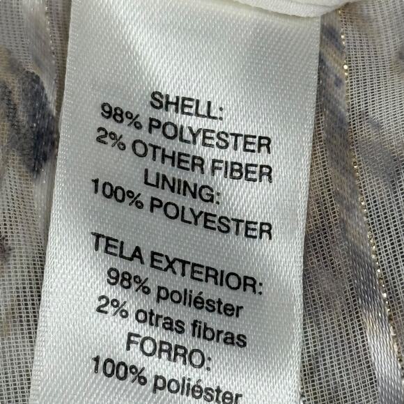 White House Black Market Metallic Floral Pinstriped Sleeveless Top Blouse sz L - Picture 15 of 16